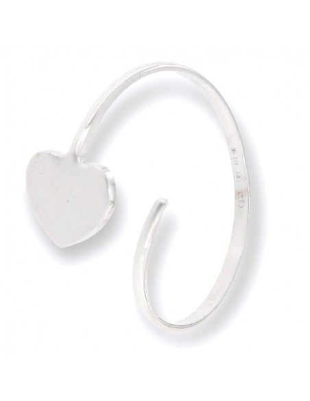 Anello Oro Bianco Cuore Gambo Aperto [1ebcf3d4]
