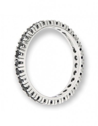 Anello Oro Bianco Eternity Zirconi Neri [69f013cf]
