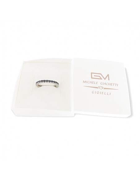 Anello Oro Bianco Eternity Zirconi Neri [b0d650c2]