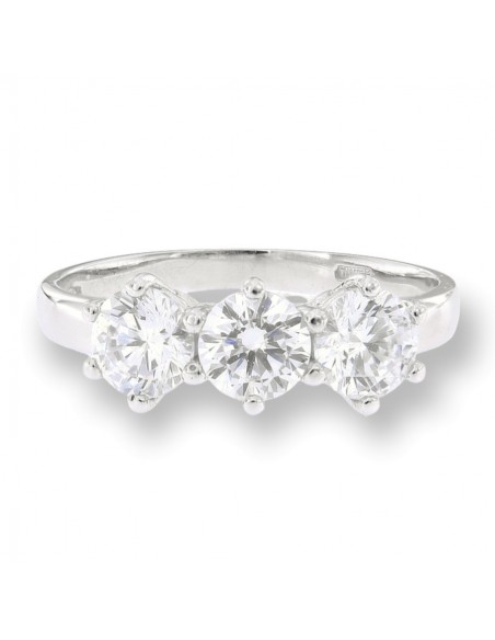 Anello Oro Bianco Trilogy Zirconi Bianchi [c25fb0cc]