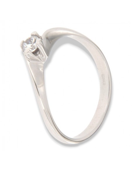 Anello Oro Bianco Solitario Vortice 2,75GR [e60ebb1d]
