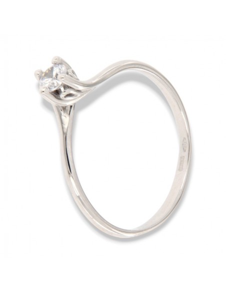 Anello Oro Bianco Solitario Vortice 2.00GR [61a2631c]
