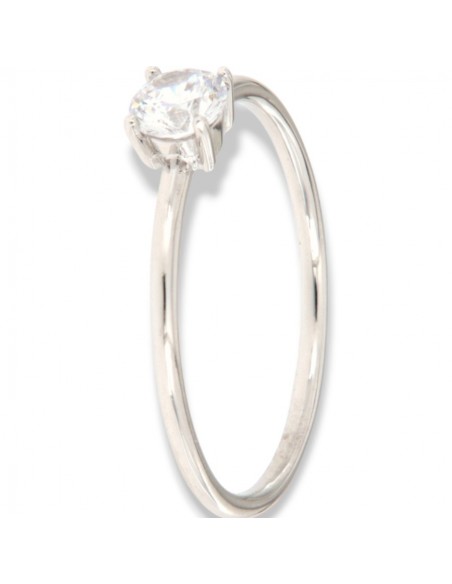 Anello Oro Bianco Solitario Zircone Bianco 1,50GR [c24a2aab]