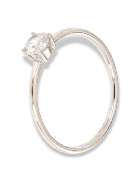 Anello Oro Bianco Solitario Zircone Bianco 1,50GR [b0d80973]