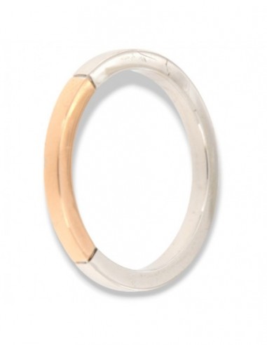 ANELLO FASCIA QUADRATA ORO BIANCO E ROSA [01f97a02]