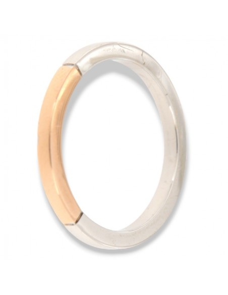 ANELLO FASCIA QUADRATA ORO BIANCO E ROSA [01f97a02]