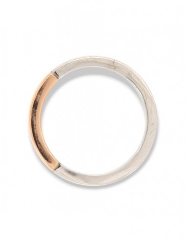 ANELLO FASCIA QUADRATA ORO BIANCO E ROSA [b6e4bb06]