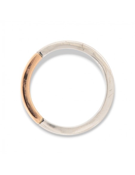 ANELLO FASCIA QUADRATA ORO BIANCO E ROSA [b6e4bb06]