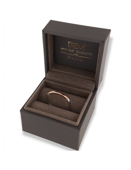 ANELLO FASCIA QUADRATA ORO BIANCO E ROSA [d8df390f]