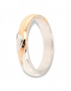 ANELLO FEDE ORO BIANCO CON INSERTO ORO ROSA [7db7dcd5]