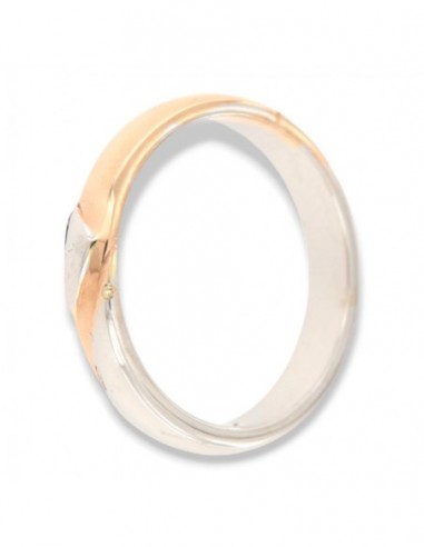 ANELLO FEDE ORO BIANCO CON INSERTO ORO ROSA [8655a203]