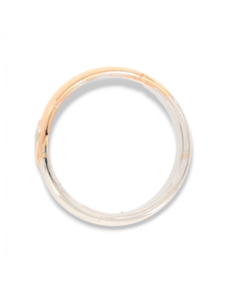 ANELLO FEDE ORO BIANCO CON INSERTO ORO ROSA [31486307]