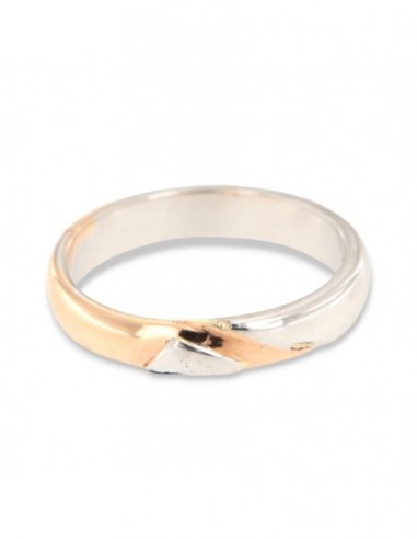 ANELLO FEDE ORO BIANCO CON INSERTO ORO ROSA [e86e200a]