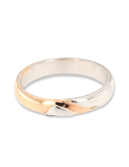 ANELLO FEDE ORO BIANCO CON INSERTO ORO ROSA [e86e200a]