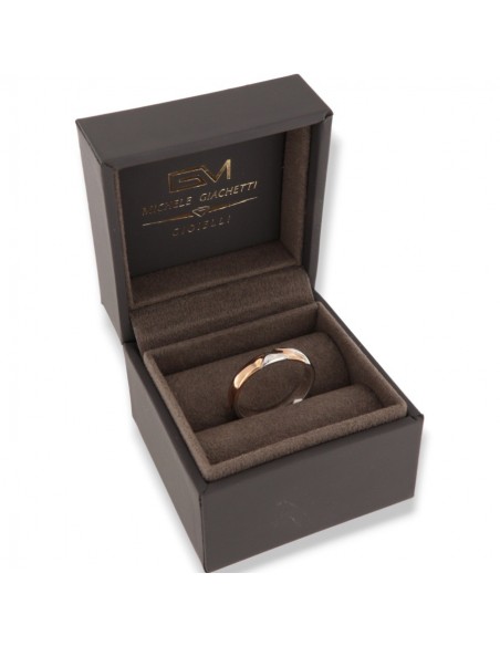 ANELLO FEDE ORO BIANCO CON INSERTO ORO ROSA [5f73e10e]