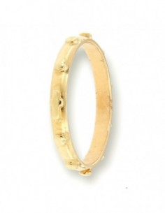 Anello Oro Giallo Rosario Mezze Sfere Crocetta [232a5f9a]