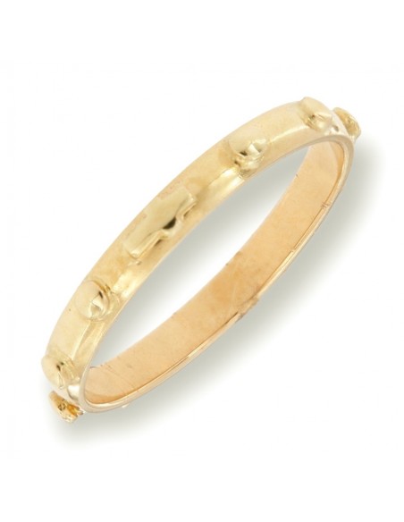 Anello Oro Giallo Rosario Mezze Sfere Crocetta [d0923518]