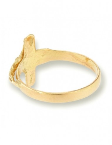 Anello Oro Giallo Croce Gesù Rilievo [f8c2b376]