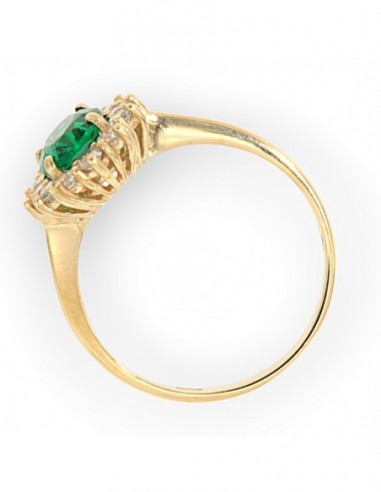 Anello Oro Giallo Principessa Verde 8x6MM [5c371b04]