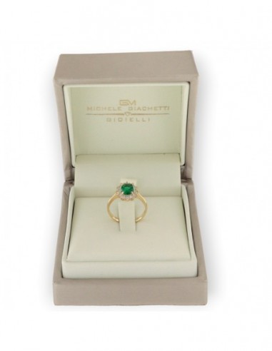 Anello Oro Giallo Principessa Verde 8x6MM [320c990d]