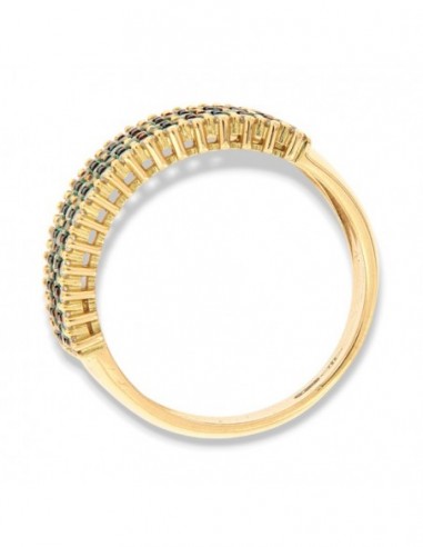 Anello Oro Giallo Riviera Zirconi Verdi/Bianchi [70346006]