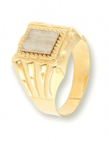 ANELLO ORO GIALLO CHEVALIER RETTANGOLARE SATINATO [802d8dd8]