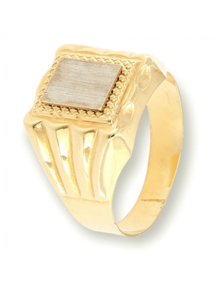 ANELLO ORO GIALLO CHEVALIER RETTANGOLARE SATINATO [802d8dd8]