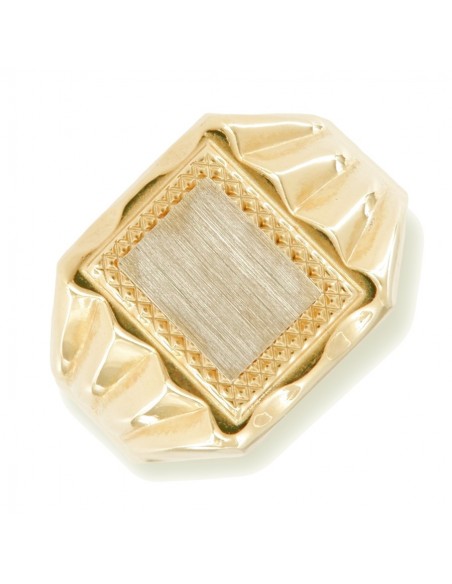 ANELLO ORO GIALLO CHEVALIER RETTANGOLARE SATINATO [a30dfae2]