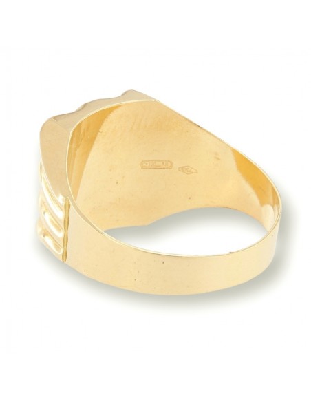 ANELLO ORO GIALLO CHEVALIER RETTANGOLARE SATINATO [a65dbdfc]
