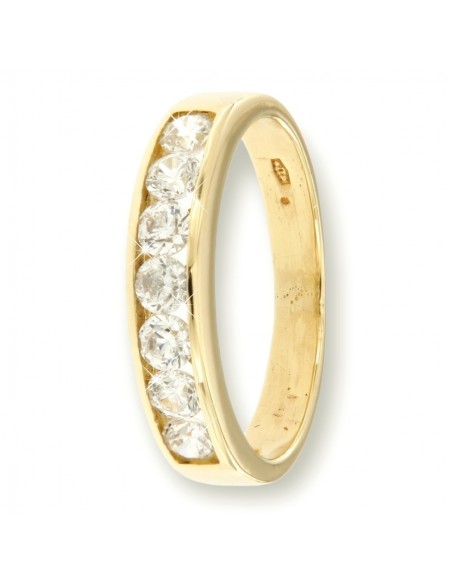 Anello Oro Giallo Fascetta 7 Zirconi [590bced5]