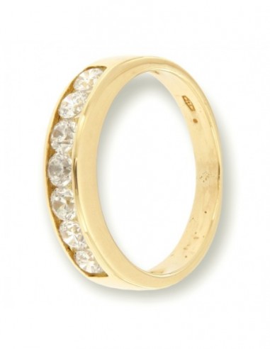 Anello Oro Giallo Fascetta 7 Zirconi [98b515fa]