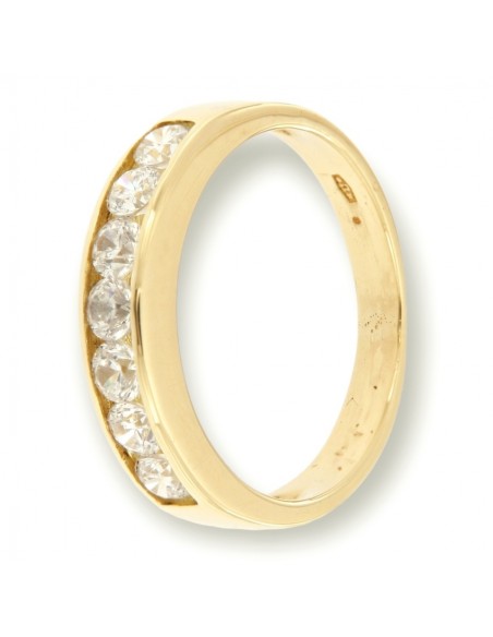 Anello Oro Giallo Fascetta 7 Zirconi [98b515fa]