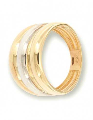 Anello Oro Giallo Oro Bianco Tre Fasce [b23a03f0]