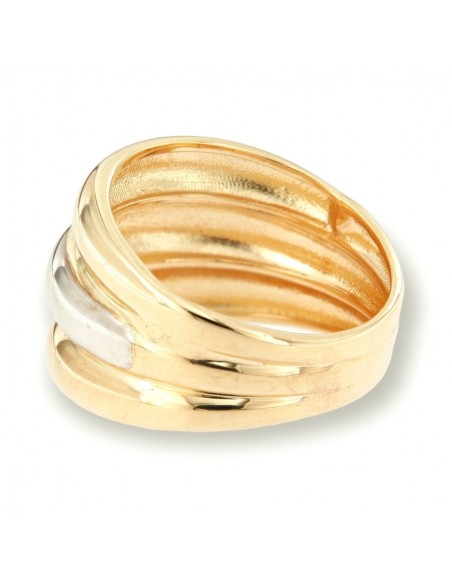 Anello Oro Giallo Oro Bianco Tre Fasce [dc0181f9]