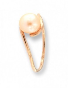 Anello Oro Rosa Perla Naturale Liscia 7MM [3a20e54c]