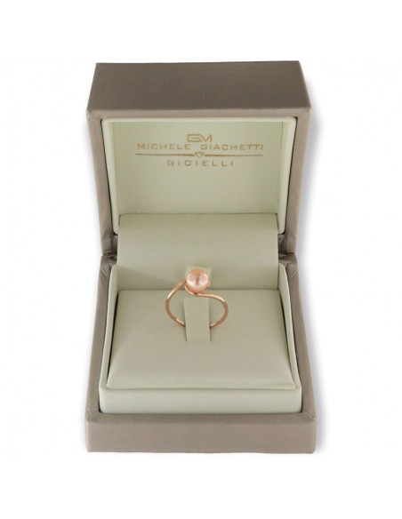 Anello Oro Rosa Perla Naturale Liscia 7MM [c52fd1a5]