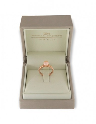 Anello Oro Rosa Sfere Con Perla Naturale 7MM [4cdab8a7]