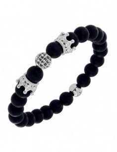 Bracciale Sfere Onice Opache Sfera Pave Zirconi [db24f937]
