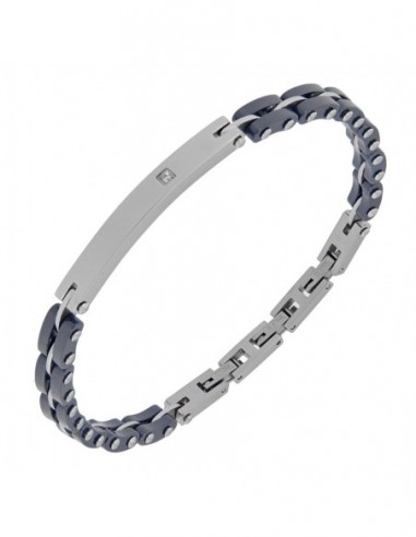 Bracciale Acciaio Catena Motociclista Piastra Zirc [20f0165f]