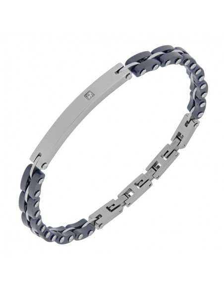 Bracciale Acciaio Catena Motociclista Piastra Zirc [20f0165f]
