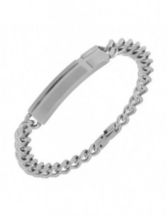Bracciale Acciaio Grumetta Con Piastra Centrale [97edd75b]