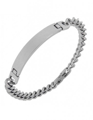 Bracciale Acciaio Grumetta Con Piastra Centrale [92bd9045]