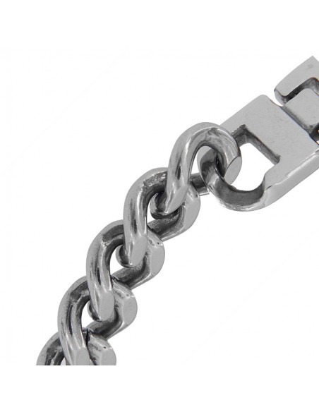 Bracciale Acciaio Grumetta Con Piastra Centrale [acb09c80]