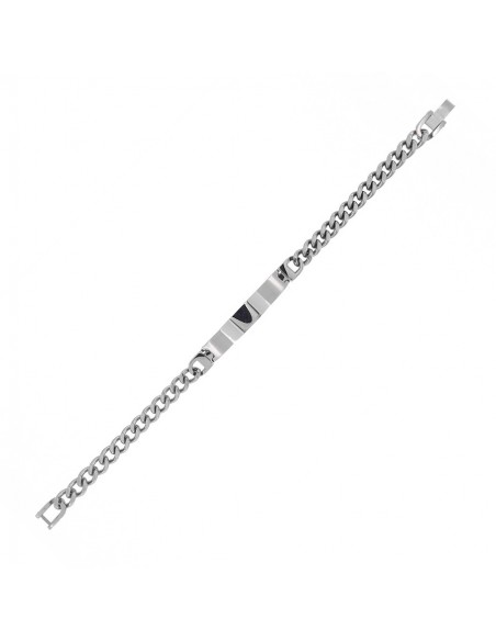 Bracciale Acciaio Grumetta Con Piastra Centrale [1bad5d84]