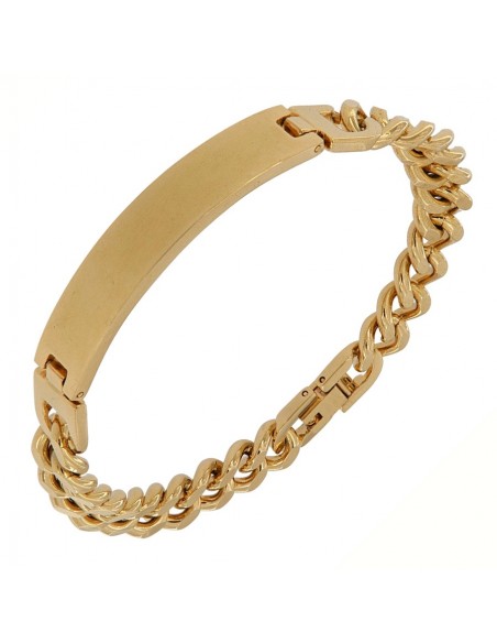 Bracciale Acciaio Grumetta Dorata Piastra Centrale [25a05141]