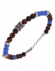 Bracciale Acciaio Sfere Con Ciondolo Centrale [fc86124c]