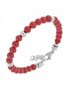 Bracciale Acciaio Sfere Rosse E Argentate [98c4383a]