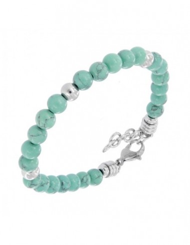 Bracciale Acciaio Sfere Verde Acqua E Argentate [25797702]