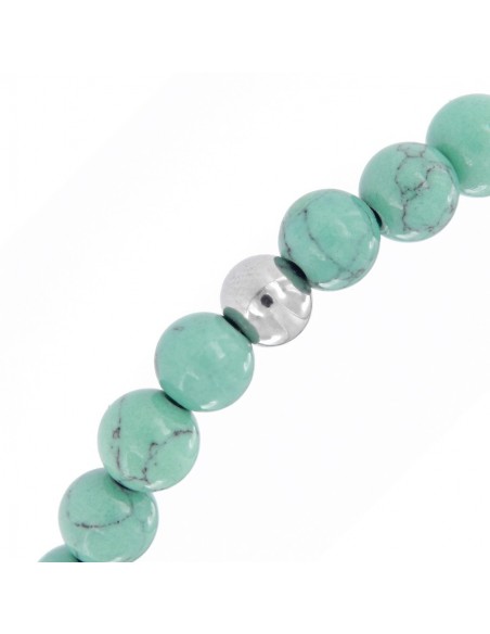 Bracciale Acciaio Sfere Verde Acqua E Argentate [e6d44ce9]