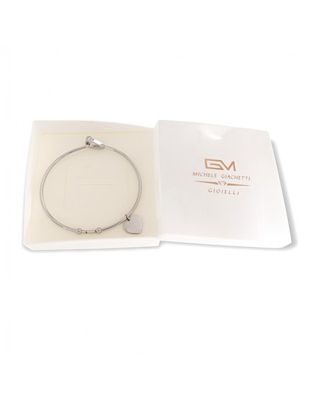 Bracciale Acciaio Schiava Tondo Pendente Cuore [4079d827]